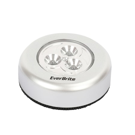 Prime-Line Three LED Push Light, 10 Lumen, Plastic Construction, Adhesive (Single Pack) E101003